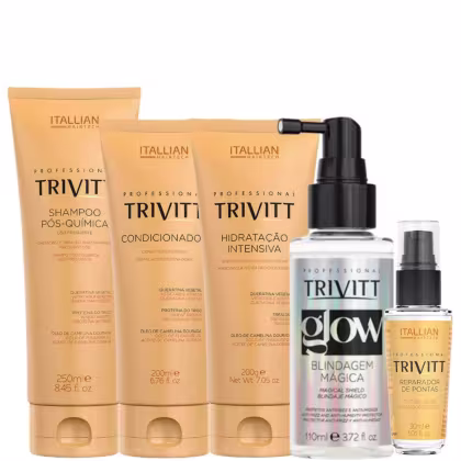 Imagem do produto Trivitt - Kit Finalizador Glow 110ml + Kit Homecare Com Hidratação + Reparador De Pontas 30ml