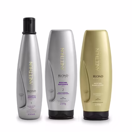 Imagem do produto Kit Aneethun Blond System - Shampoo Matizante 300ml + Máscara Matizante 250g + Máscara Iluinadora 250g