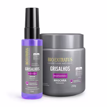 Imagem do produto Kit Desamarelador Bio Extratus Grisalhos Máscara e Sérum