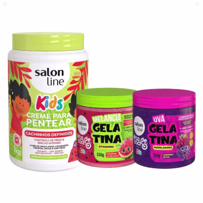 Imagem do produto Kit Creme Melancia + Gelatina Salon Line Melancia e Uva Com 3