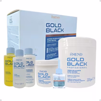 Imagem do produto Kit Relaxamento Guanidina + Reparador de Pontas Amend Gold Black