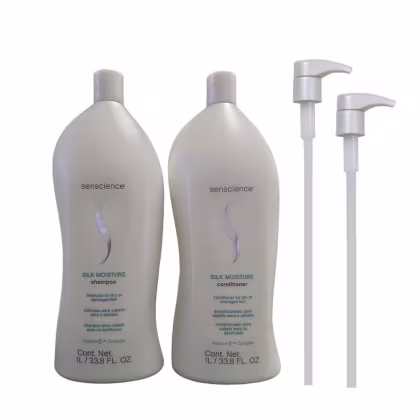 Imagem do produto Kit Senscience Silk Moisture Shampoo 1 Litro e Condicionador 1 Litro + Válvula Pump