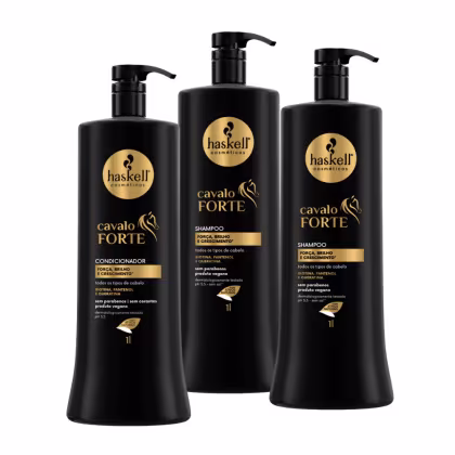 Imagem do produto Kit 2 Shampoo + 1 Condic. Haskell Cavalo Forte 1L
