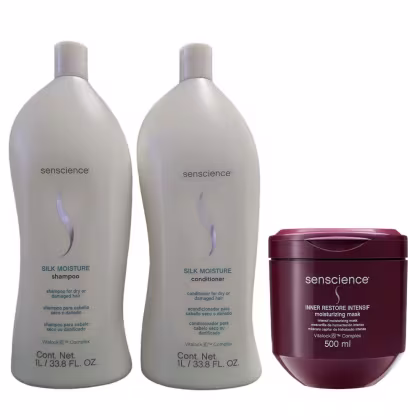 Imagem do produto Kit Senscience Silk Moisture Shampoo 1L + Condicionador 1L + Inner Intensif 500ml
