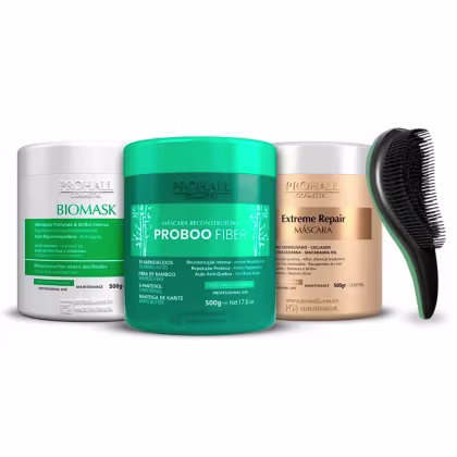 Imagem do produto Cronograma Prohall Biomask Extreme Proboo 500g+Escova Cabelo