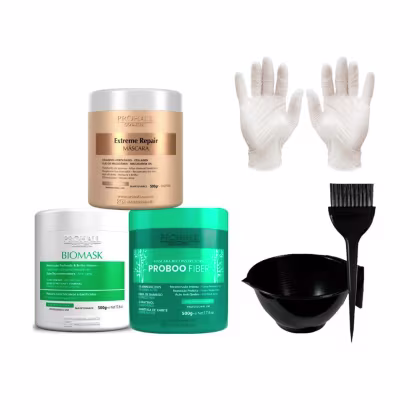 Imagem do produto Kit Prohall Biomask Extreme Proboo 500g +Luva/Cumbuca/Pincel