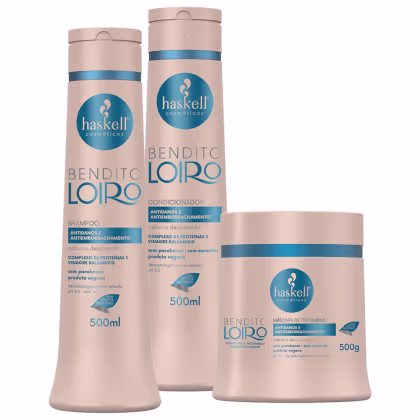 Imagem do produto Kit Bendito Loiro Haskell Shampoo+ Condicionador+ Máscara-500ml