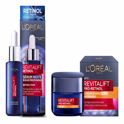 Imagem do produto Kit Duo Loreal Retinol Antirrugas Revitalift: Creme & Serum