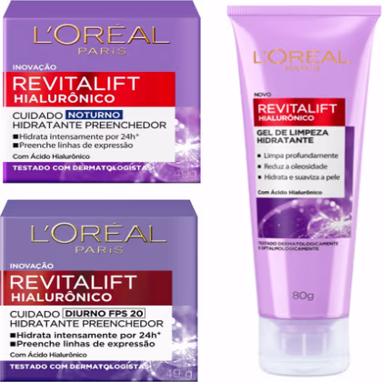 Imagem do produto Kit Trio Revitalift Hialurônico Diurno/noturno + Limpeza