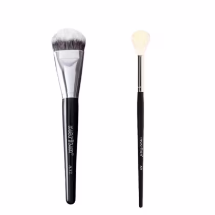 Imagem do produto Pincel Profissional Para Base Linha Max Macrilan A32 + Pincel A28 profissional cônico para esfumar e iluminar