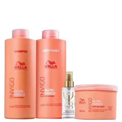 Imagem do produto Kit Wella Professionals Invigo Nutri-Enrich & Oil Reflections Light Quarteto (4 Produtos)
