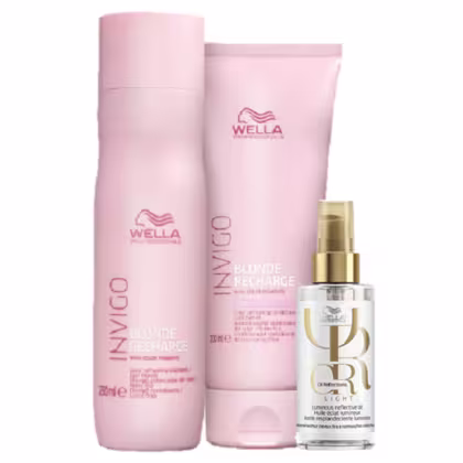 Imagem do produto Kit Wella Professionals Invigo Blonde Recharge & Oil Reflections Light Trio (3 Produtos)