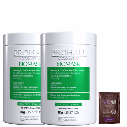 Imagem do produto Kit 2 Máscaras de Hidratação Biomask Óleo Vegetal Prohall