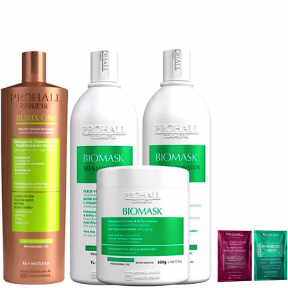 Imagem do produto Progressiva Burix One 1L e Kit Biomask Profissional Prohall