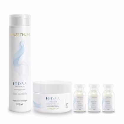 Imagem do produto Kit Aneethun Hidra - Shampoo 300ml + Máscara 250g + Ampolas 13ml (3Unidades)