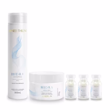 Imagem do produto Kit Aneethun Hidra - Shampoo 300ml + Máscara 250g + Ampolas 13ml (3Unidades)
