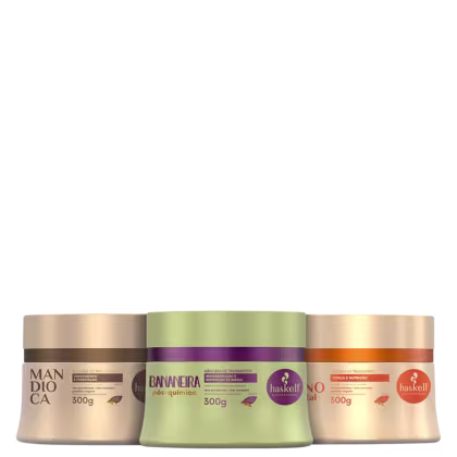 Kit Haskell Cronograma Capilar para Cabelos com Química, 3 produtos.