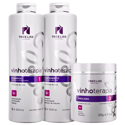 Imagem do produto Kit TreeLiss Profissional Vinhoterapia Alisamento (3 Produtos)