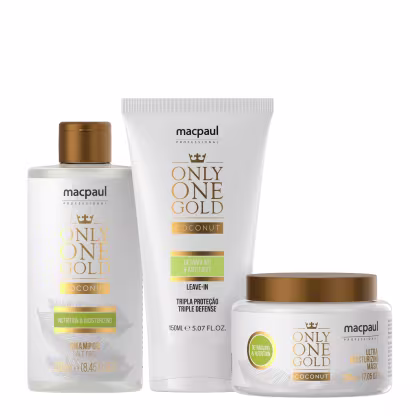 Imagem do produto Kit Shampoo Máscara Leave-In Only One Gold Coconut