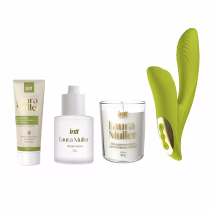 Imagem do produto Kit Vibrador My Secret + Lubrificante + Sérum Íntimo + Vela de Massagem De Verbena By Laura Muller - INTT