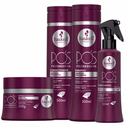 Imagem do produto Kit Pós-Progressiva Haskell Shampoo+ Condicionador+ Máscara 300ml/ Fluido