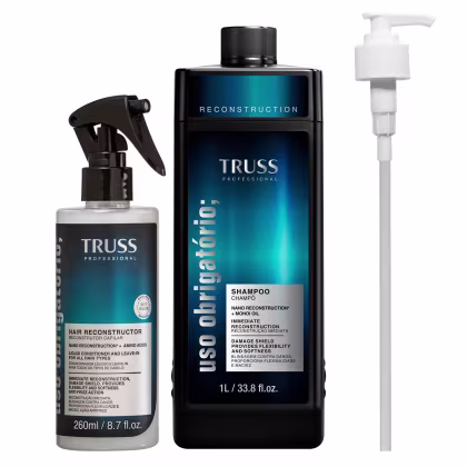 Imagem do produto Kit Truss Uso Obrigatório Shampoo 1 Litro + Reconstrutor 260ml + Válvula Pump