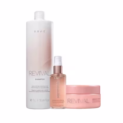 Imagem do produto Kit Braé Revival - Shampoo 1L + Máscara 200g + Óleo Gorgeous Shine 60ml