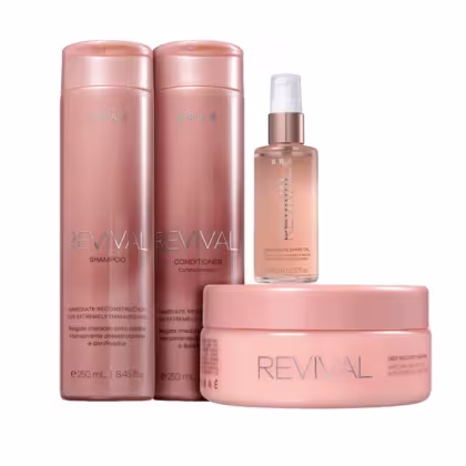 Imagem do produto Kit Braé Revival - Shampoo 250ml + Condicionador 250ml + Máscara 200g + Óleo Gorgeous Shine 60ml
