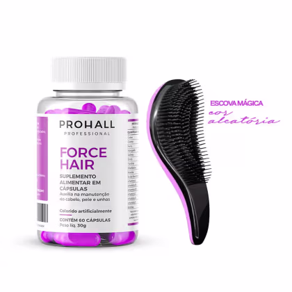 Imagem do produto Cápsula Force Hair Prohall Força Crescimento Capilar +Escova