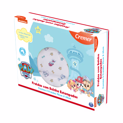 Imagem do produto Fralda de Pano Estampada Luxo Patrulha Canina