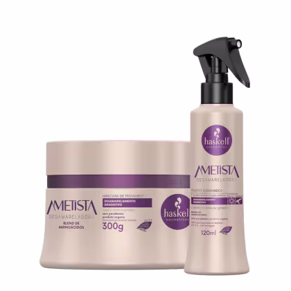 Imagem do produto Kit Haskell Ametista Desamarelador Mascara 300g + Fluido 120mL