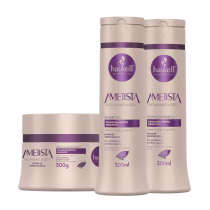 Imagem do produto Kit Haskell Ametista Desamarelador Shampoo Condicionador Mascara 300ml