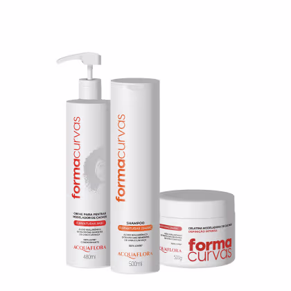 Imagem do produto Kit Acquaflora Forma Curvas Shampoo Creme de Pentear Cachos e Gelatina Intensa (3 produtos)