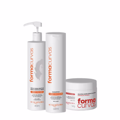 Imagem do produto Kit Acquaflora Forma Curvas Shampoo Creme de Pentear Ondas e Gelatina Intensa (3 produtos)