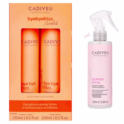 Imagem do produto Kit Cadiveu Bye Bye Frizz 250ml + Fluído Quartzo Shine Mist
