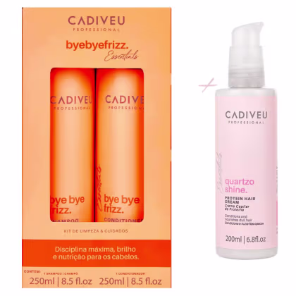 Imagem do produto Kit Cadiveu Bye Bye Frizz 250ml +Creme Quartzo Shine Protein