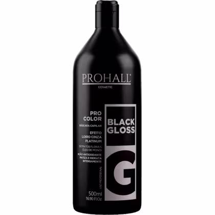 Imagem do produto Prohall Cosmetic Pro Color Black Gloss Efeito Loiro Cinza Platinum - Máscara Matizadora 500ml