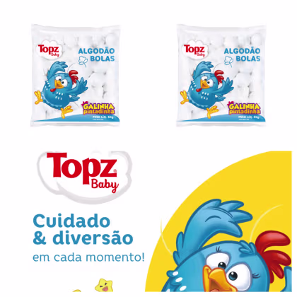Imagem do produto 2 Pacotes de Algodão em Bolas Galinha Pintadinha Topz Baby 50g Cremer
