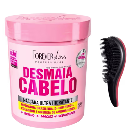 Imagem do produto Máscara Desmaia Cabelo 950g Forever Liss + Escova Desata Nós
