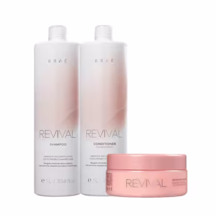 Imagem do produto Kit Braé Revival - Shampoo 1L + Condicionador 1L + Máscara 200g