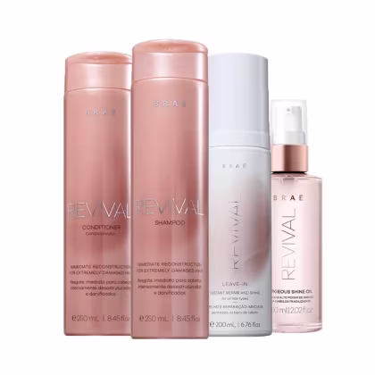 Imagem do produto Kit Braé Revival - Shampoo 250ml + Condicionador 250ml + Leave-In 200ml + Óleo Gorgeous 60ml