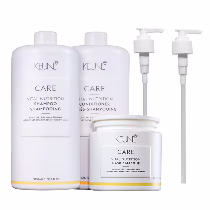 Kit Keune Care Vital Nutrition Trio Salon Essential + Pump, 5 produtos.