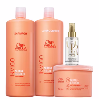 Imagem do produto Kit Wella Professionals Nutri Enrich Sh 1L + Cond 1L + Masq 500g + Oil Reflections Light 100ml
