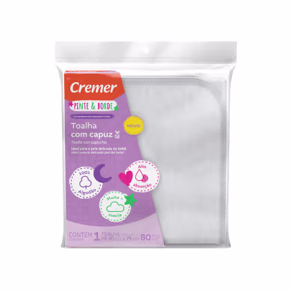 Imagem do produto Toalha com Capuz Branca Pinte e Borde