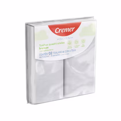 Imagem do produto Toalhas Quadriculadas Brancas Premium - Cremer