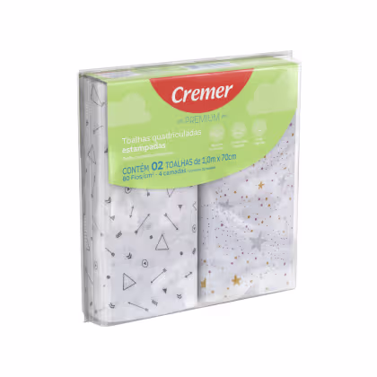 Imagem do produto Toalhas Quadriculadas Estampada Premium - Cremer