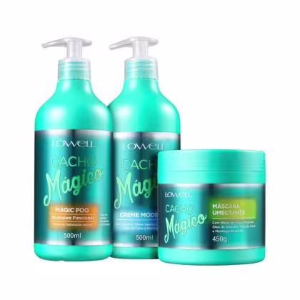 Imagem do produto Lowell Cacho Mágico Shamp 500ml + Masc 450g + Ativador 500ml