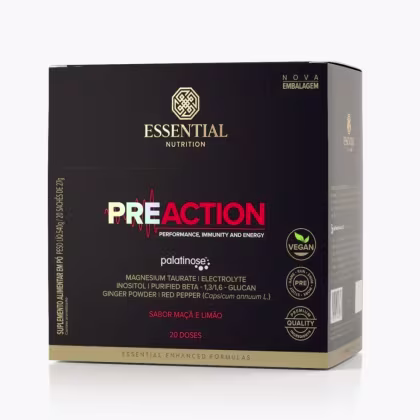 A imagem mostra uma caixa preta, retangular, com letras vermelhas e douradas.