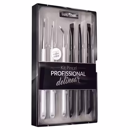 Imagem do produto Kit com 6 pincéis profissionais para delinear WB700 Macrilan – Linha W