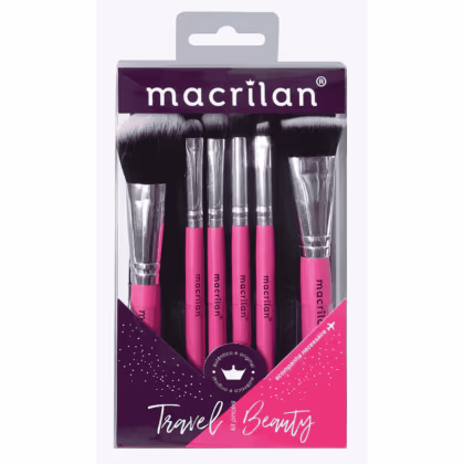 Imagem do produto Kit com 6 pincéis profissionais e nécessaire KP10-2 Travel Beauty – MACRILAN